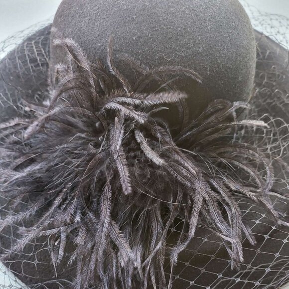 Black Wool Felt Wide Brim Hat main image 5